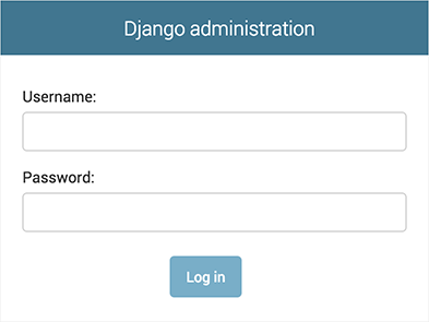 Django admin login screen