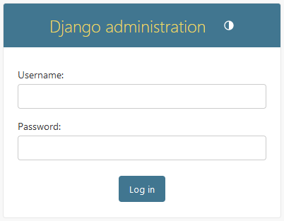 Django admin login screen