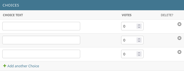 La page d'ajout de question possède maintenant des choix plus compacts