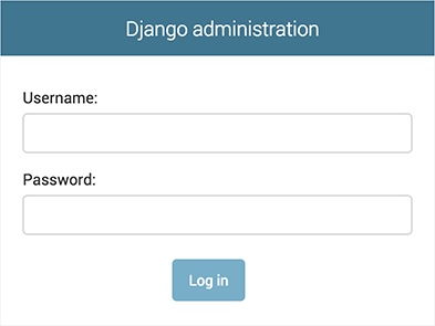 Pagina di login dell'amministrazione di Django