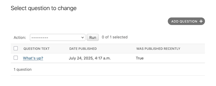 更新された Polls の変更一覧ページ