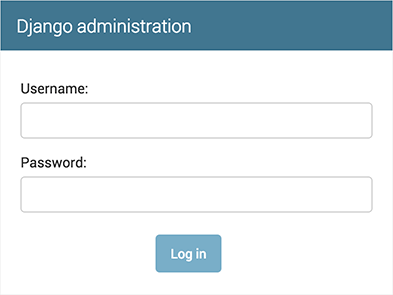 Django admin login screen